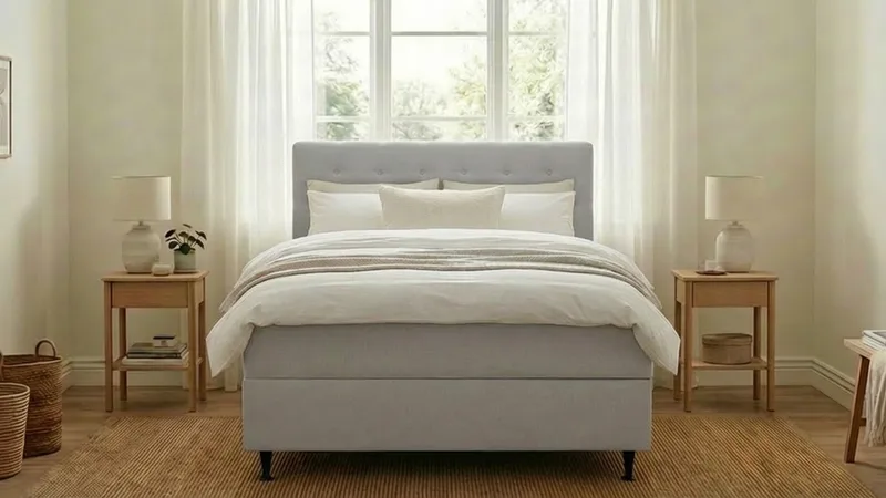 Hilton Plus Komplett Sängpaket med Förvaring 140x200 cm - Grå - Möbler - Säng - Kontinentalsäng