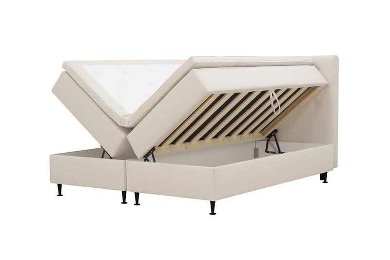 Hilton Plus Komplett Sängpaket med Förvaring 160x200 cm - Ljusbeige - Möbler - Säng - Kontinentalsäng