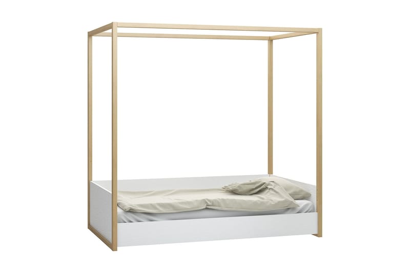 4You Säng 90x200 cm Vit/Trä/Natur - VOX - Möbler - Säng - Himmelsäng