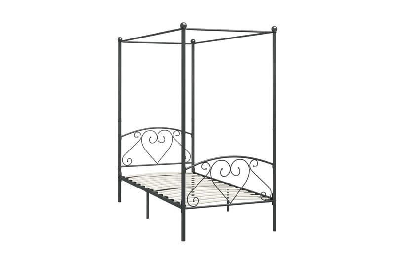 Himmelsäng grå metall 120x200 cm - Grå - Möbler - Säng - Himmelsäng
