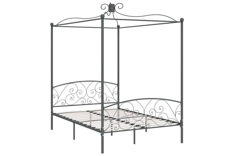 Himmelsäng grå metall 120x200 cm - Grå - Möbler - Säng - Himmelsäng