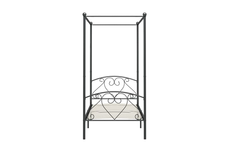 Himmelsäng grå metall 90x200 cm - Grå - Möbler - Säng - Himmelsäng