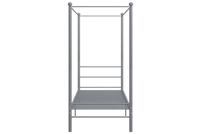 Himmelsäng grå metall 90x200 cm - Grå - Himmelsäng