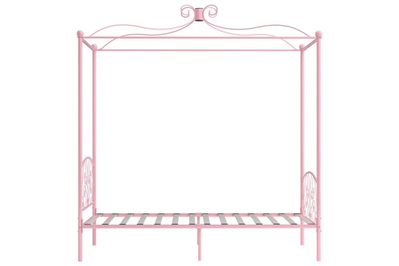 Himmelsäng rosa metall 100x200 cm - Rosa - Möbler - Säng - Himmelsäng