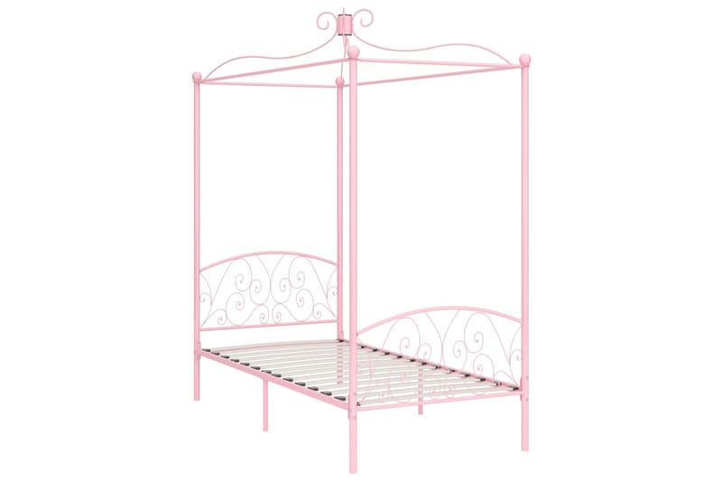 Himmelsäng rosa metall 100x200 cm - Rosa - Möbler - Säng - Himmelsäng