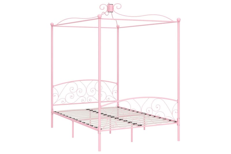 Himmelsäng rosa metall 120x200 cm - Rosa - Möbler - Säng - Himmelsäng