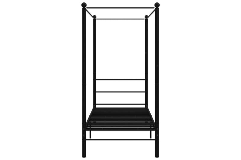 Himmelsäng svart metall 100x200 cm - Svart - Möbler - Säng - Himmelsäng