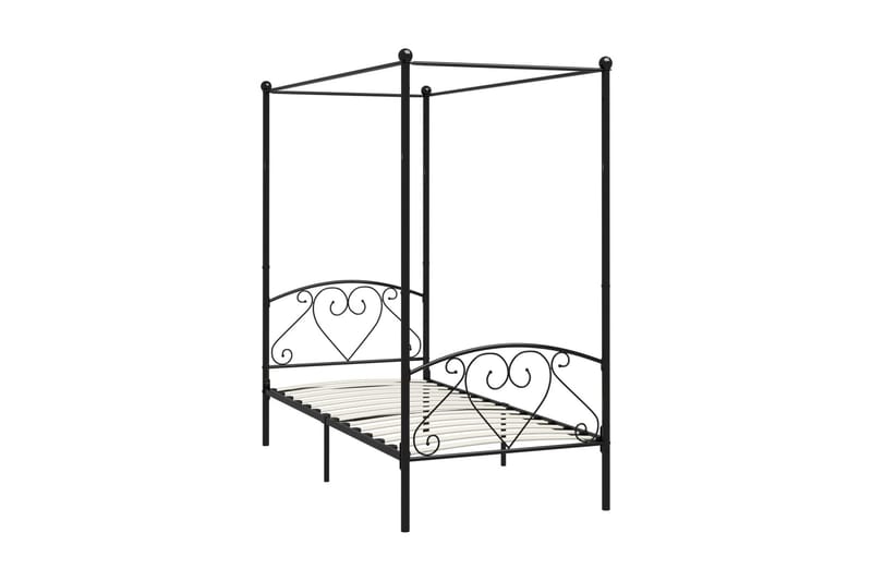 Himmelsäng svart metall 120x200 cm - Svart - Möbler - Säng - Himmelsäng