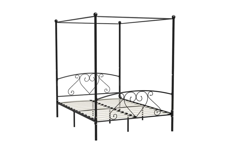 Himmelsäng svart metall 140x200 cm - Svart - Möbler - Säng - Himmelsäng