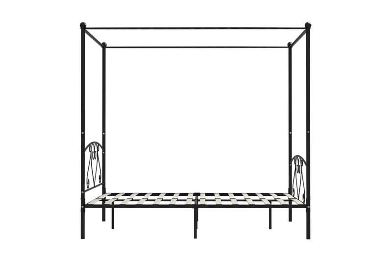 Himmelsäng svart metall 140x200 cm - Svart - Möbler - Säng - Himmelsäng