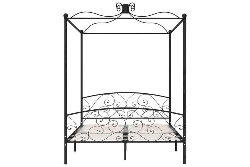 Himmelsäng svart metall 160x200 cm - Svart - Möbler - Säng - Himmelsäng