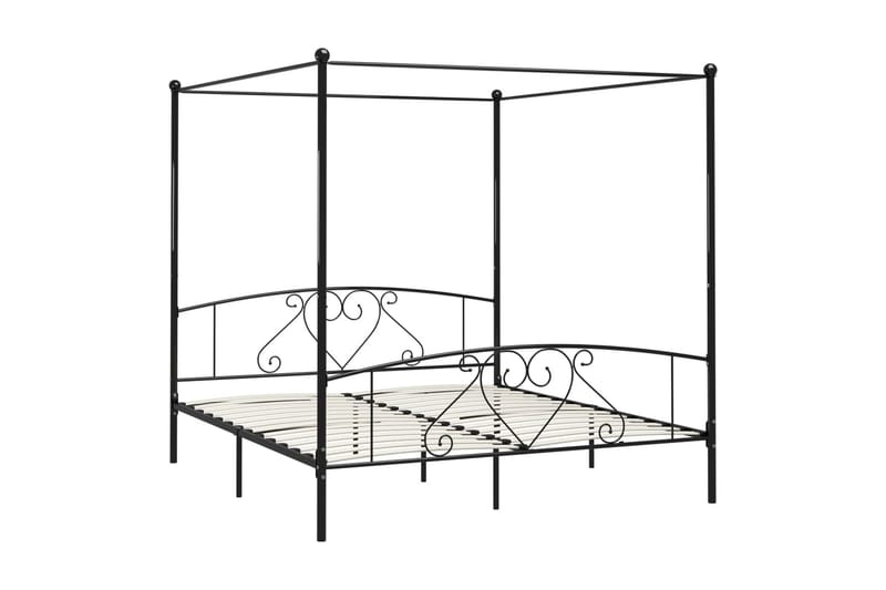Himmelsäng svart metall 180x200 cm - Svart - Möbler - Säng - Himmelsäng