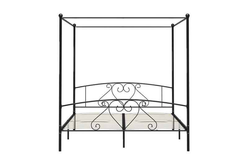 Himmelsäng svart metall 200x200 cm - Svart - Möbler - Säng - Himmelsäng