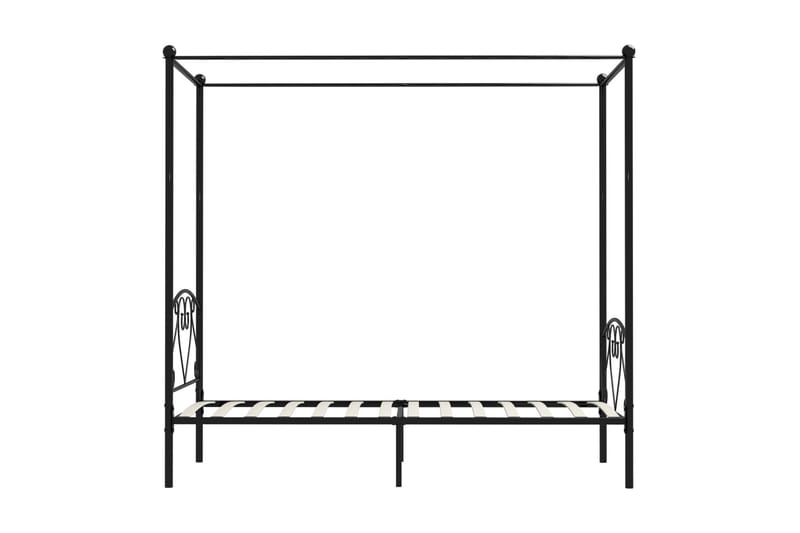 Himmelsäng svart metall 90x200 cm - Svart - Himmelsäng