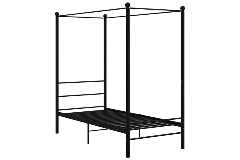 Himmelsäng svart metall 90x200 cm - Svart - Möbler - Säng - Himmelsäng