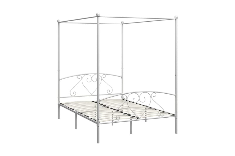 Himmelsäng vit metall 160x200 cm - Vit - Möbler - Säng - Himmelsäng