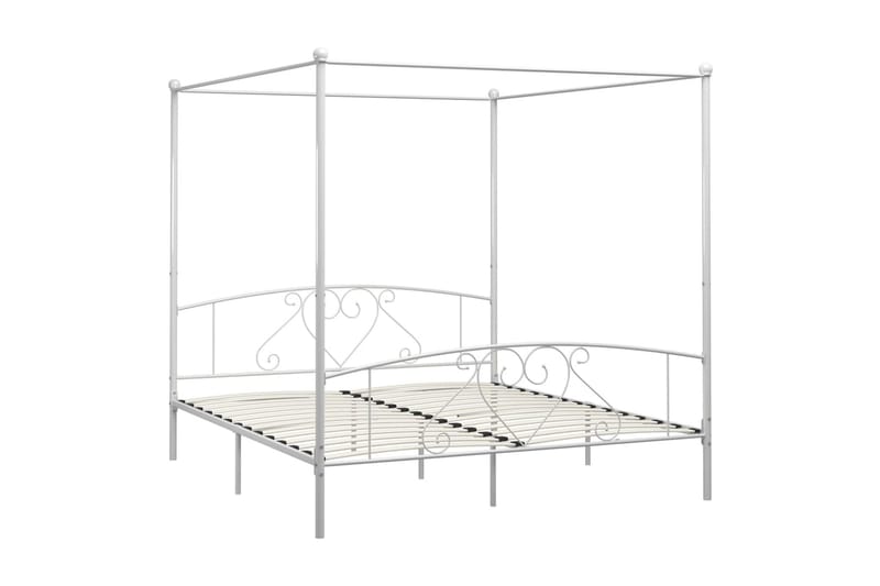 Himmelsäng vit metall 180x200 cm - Vit - Möbler - Säng - Himmelsäng