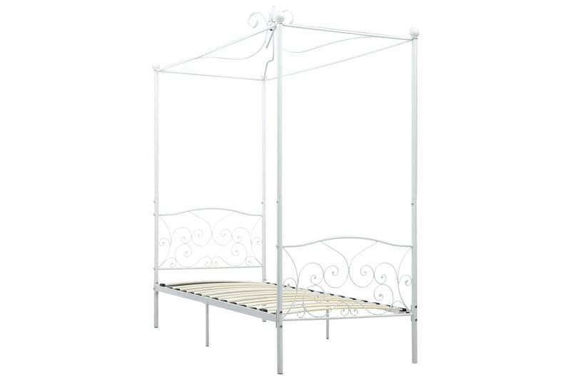 Himmelsäng vit metall 90x200 cm - Vit - Möbler - Säng - Himmelsäng