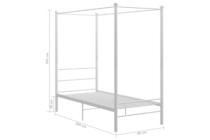 Himmelsäng vit metall 90x200 cm - Vit - Möbler - Säng - Himmelsäng