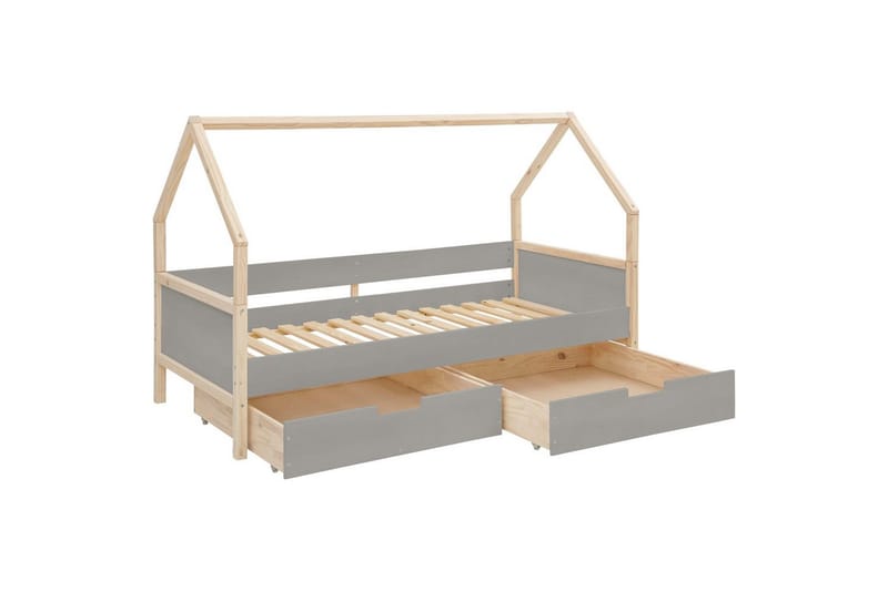 Himmelsäng Square Line Grå, 205x96x133 cm - Grå, 205x96x133 cm - Möbler - Säng - Himmelsäng