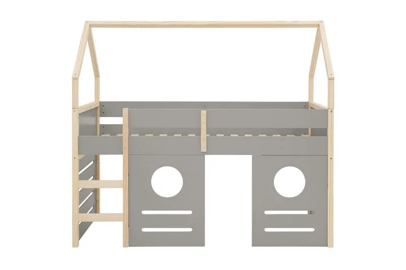 Himmelsäng Square Line med panel Grå - Grå - Möbler - Säng - Himmelsäng