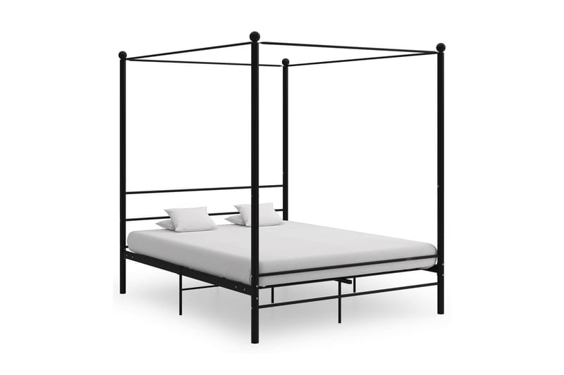 Himmelsäng svart metall 160x200 cm - Svart - Möbler - Säng - Sängram & sängstomme