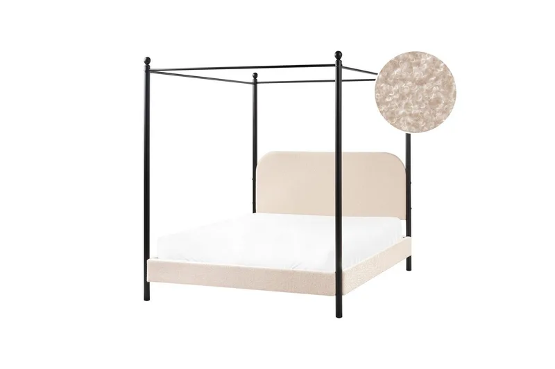 Himmelssäng Dannemois - Beige, svart, 140x200 cm - Möbler - Säng - Himmelsäng