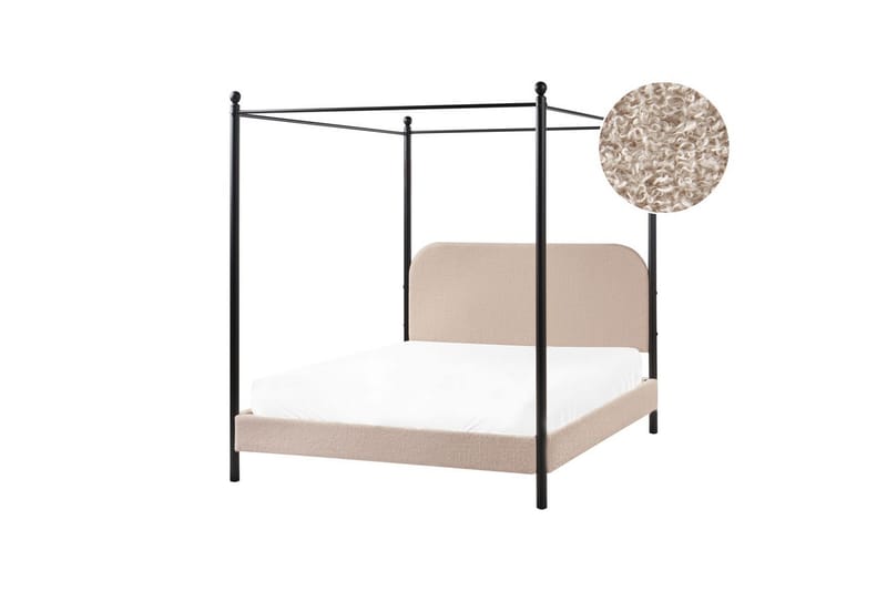 Himmelssäng Dannemois - Taupe, svart, 140x200 cm - Möbler - Säng - Himmelsäng