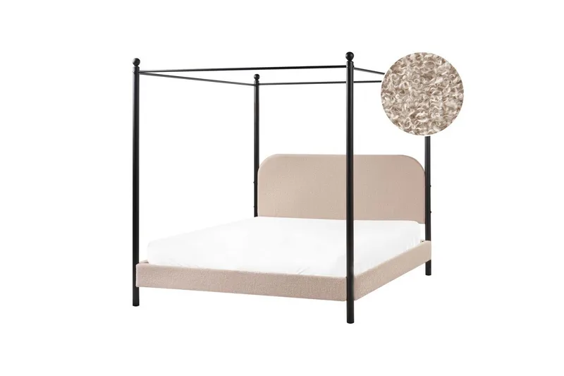 Himmelssäng Dannemois - Taupe, svart, 160x200 cm - Möbler - Säng - Himmelsäng