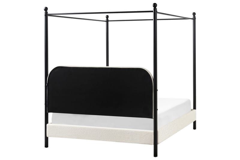 Himmelssäng Dannemois - Vit, Svart, 140x200 cm - Möbler - Säng - Himmelsäng