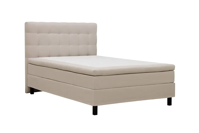 HVILA Classic Komplett Sängpaket 120x200 cm Kontinentalsäng med rutad sänggavel - Beige - Möbler - Säng - Komplett sängpaket