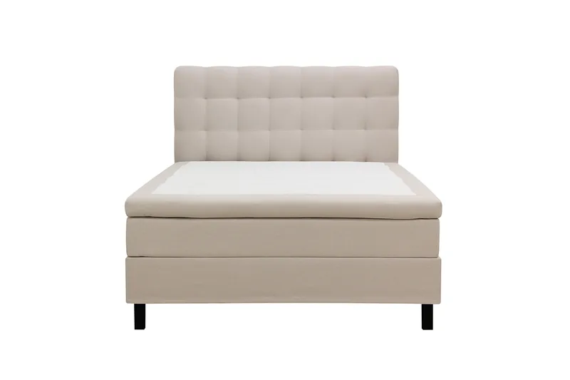 HVILA Classic Komplett Sängpaket 120x200 cm Kontinentalsäng med rutad sänggavel, Beige