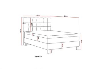 HVILA Classic Komplett Sängpaket 120x200 cm Kontinentalsäng med rutad sänggavel - Grå - Möbler - Säng - Komplett sängpaket