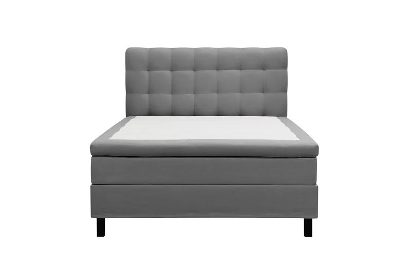 HVILA Classic Komplett Sängpaket 120x200 cm Kontinentalsäng med rutad sänggavel, Grå