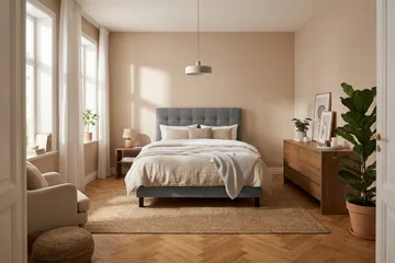 HVILA Classic Komplett Sängpaket 120x200 cm Kontinentalsäng med rutad sänggavel - Grå - Möbler - Säng - Komplett sängpaket