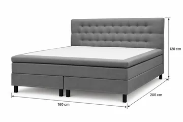 HVILA Classic Komplett Sängpaket 160x200 cm Kontinentalsäng med diamant sänggavel - Grå - Möbler - Säng - Komplett sängpaket