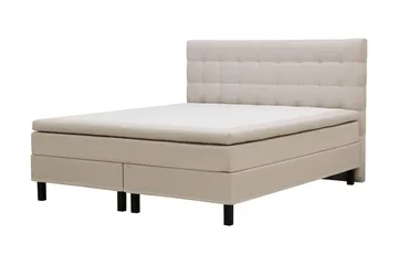HVILA Classic Komplett Sängpaket 160x200 cm Kontinentalsäng med rutad sänggavel - Beige - Möbler - Säng - Komplett sängpaket