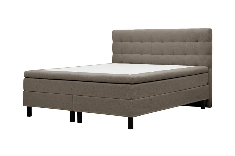 HVILA Classic Komplett Sängpaket 160x200 cm Kontinentalsäng med rutad sänggavel - Brun / Teddy - Möbler - Säng - Kontinentalsäng