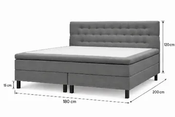HVILA Classic Komplett Sängpaket 180x200 cm Kontinentalsäng med diamant sänggavel - Grå - Möbler - Säng - Komplett sängpaket