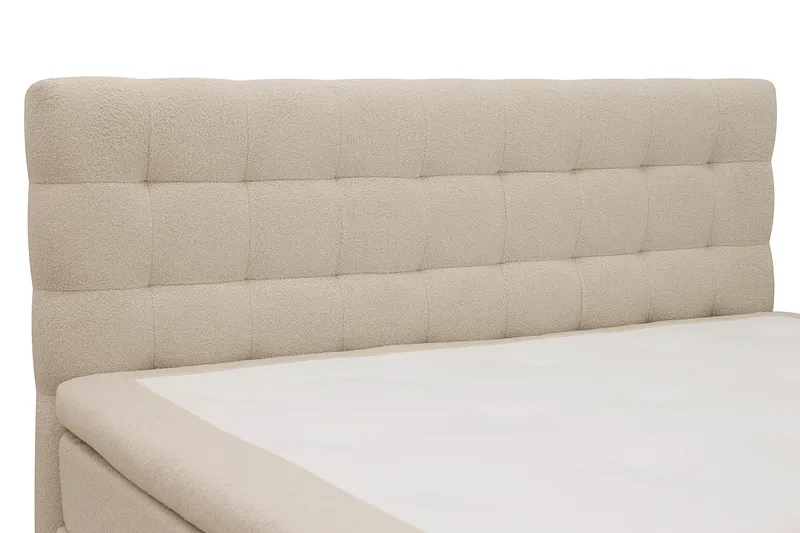 HVILA Classic Komplett Sängpaket 180x200 cm Kontinentalsäng med rutad sänggavel - Beige / Teddy - Möbler - Säng - Kontinentalsäng