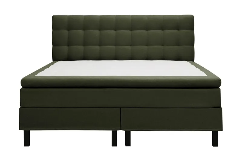 HVILA Classic Komplett Sängpaket 180x200 cm Kontinentalsäng med rutad sänggavel, Grön