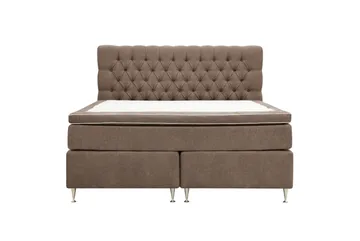 HVILA Lyx Komplett Sängpaket 160x200 cm Kontinentalsäng med knappad sänggavel i chenille