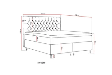 HVILA Lyx Komplett Sängpaket 160x200 cm Kontinentalsäng med knappad sänggavel - Ljusbeige - Möbler - Säng - Komplett sängpaket
