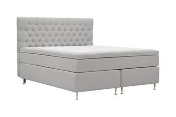 HVILA Lyx Komplett Sängpaket 180x200 cm Kontinentalsäng med knappad sänggavel - Grå - Möbler - Säng - Komplett sängpaket