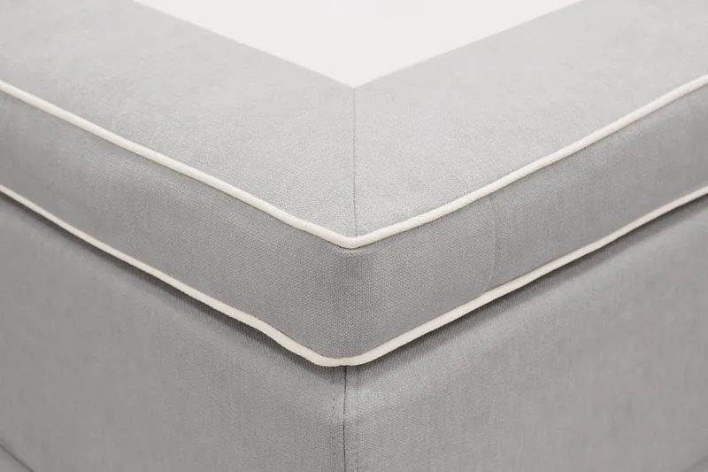 HVILA Lyx Komplett Sängpaket 180x200 cm Kontinentalsäng med knappad sänggavel - Grå - Möbler - Säng - Kontinentalsäng