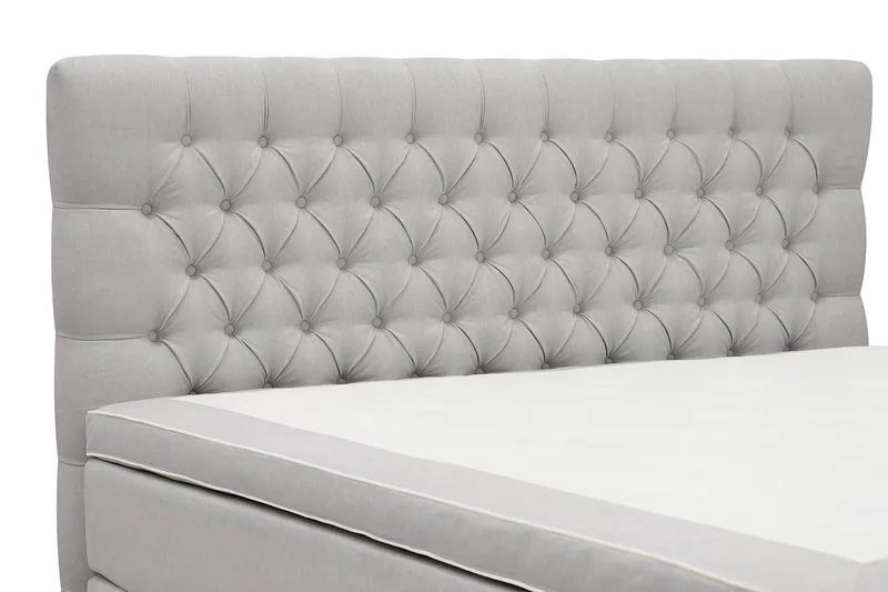 HVILA Lyx Komplett Sängpaket 180x200 cm Kontinentalsäng med knappad sänggavel - Grå - Möbler - Säng - Kontinentalsäng