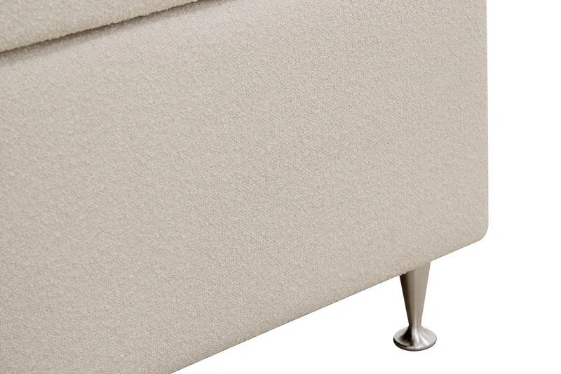 HVILA Lyx Komplett Sängpaket 180x200 cm Kontinentalsäng med knappad sänggavel i bouclé - Ivory / Bouclé - Möbler - Säng - Kontinentalsäng