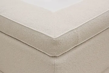 HVILA Lyx Komplett Sängpaket 180x200 cm Kontinentalsäng med knappad sänggavel i bouclé - Ivory / Bouclé - Möbler - Säng - Komplett sängpaket