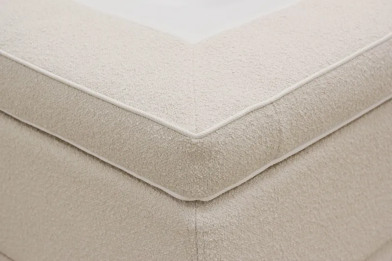 HVILA Lyx Komplett Sängpaket 180x200 cm Kontinentalsäng med knappad sänggavel i bouclé - Ivory / Bouclé - Möbler - Säng - Kontinentalsäng