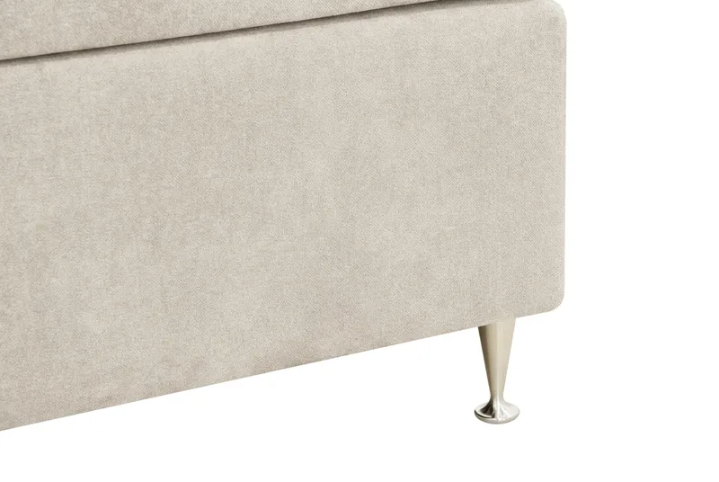 HVILA Lyx Komplett Sängpaket 180x200 cm Kontinentalsäng med knappad sänggavel i chenille - Beige - Möbler - Säng - Komplett sängpaket